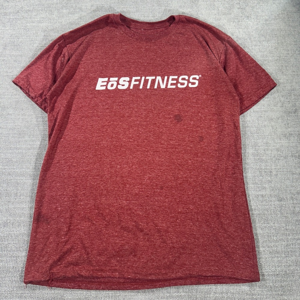 EOS Fitness T-Shirt Mens Medium Maroon Good Heathered Logo Graphic Tee